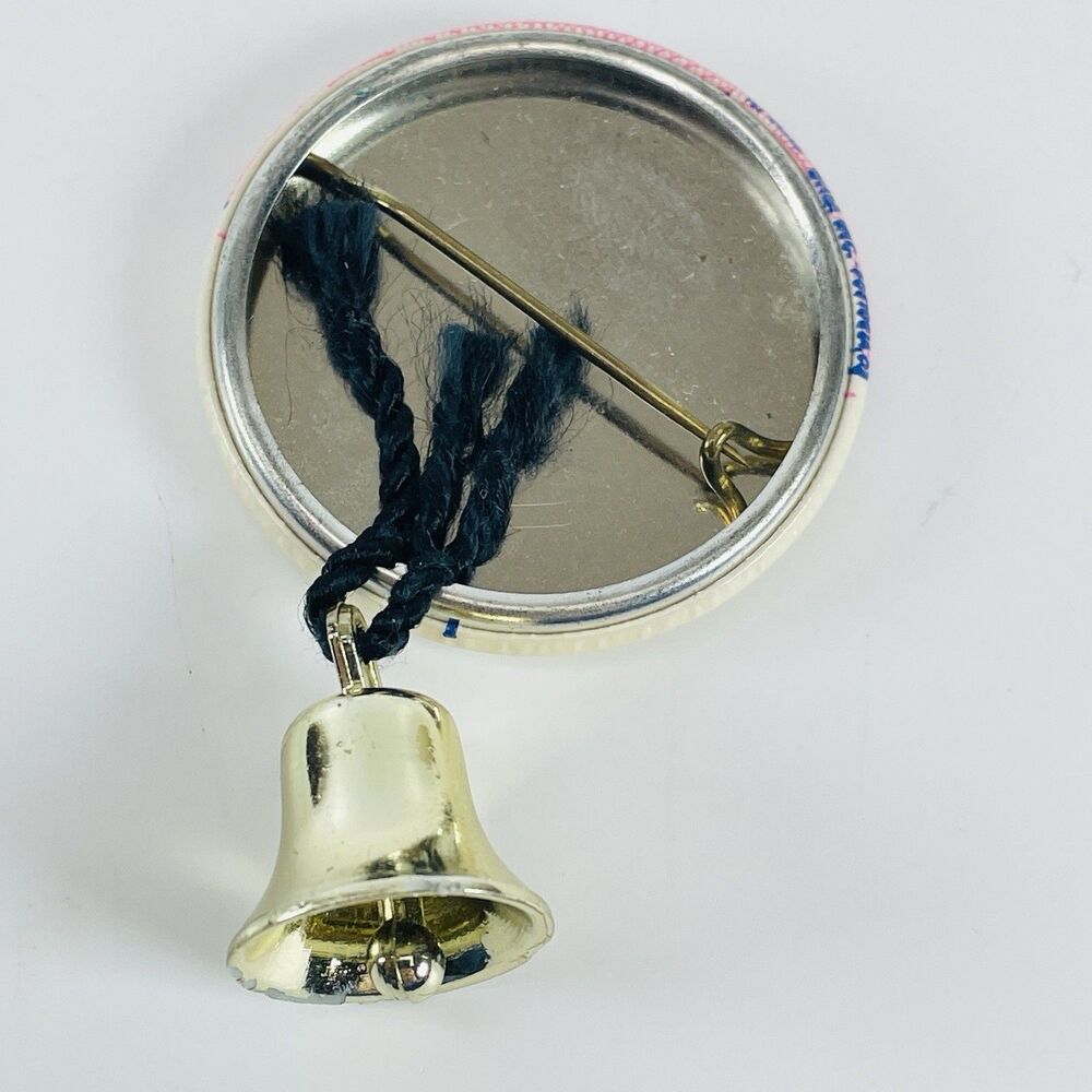 Vtg 1966 Norfolk Nebraska Centennial Belle Metal Bell Pinback Button Pin 1866-19 - Picture 3 of 4
